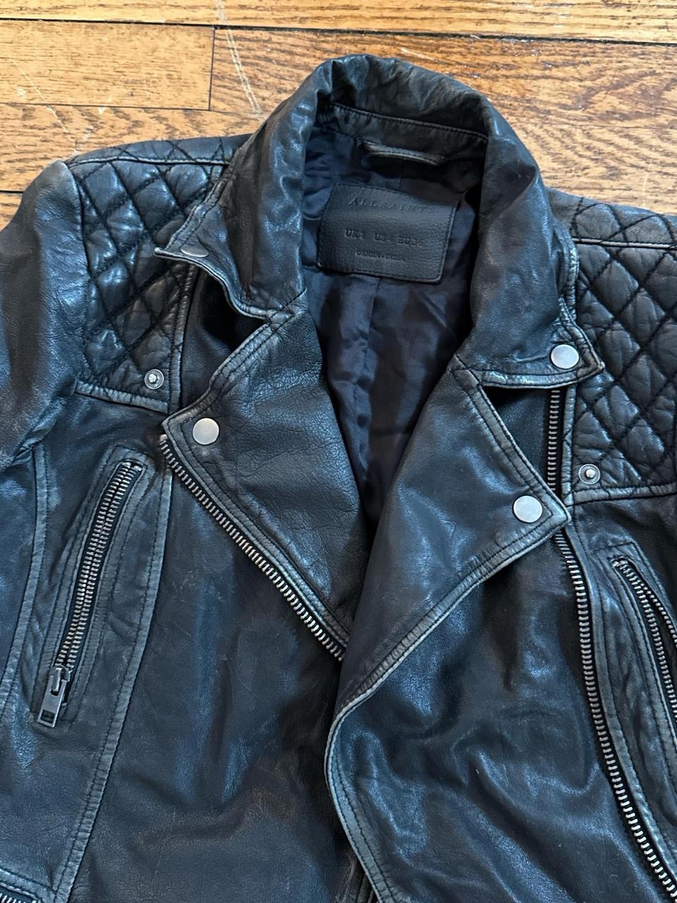Black All Saints Leather Jacket Women